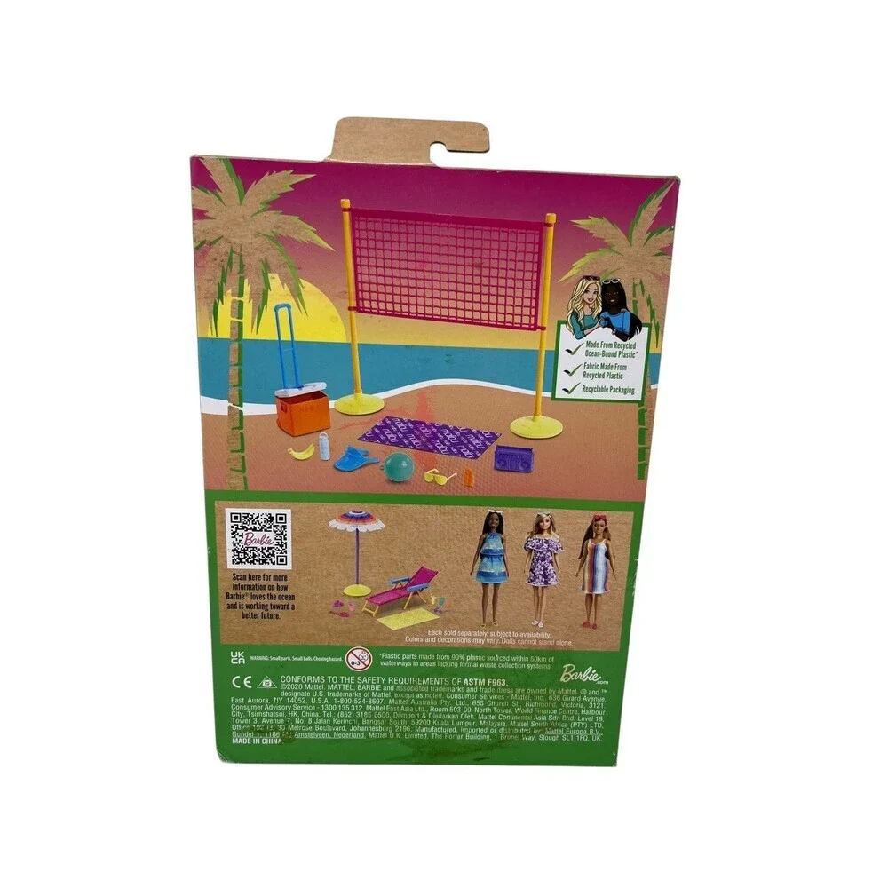 Barbie Loves The Ocean Beach Volleyball Playset Recycled Plastic Accessories NIB